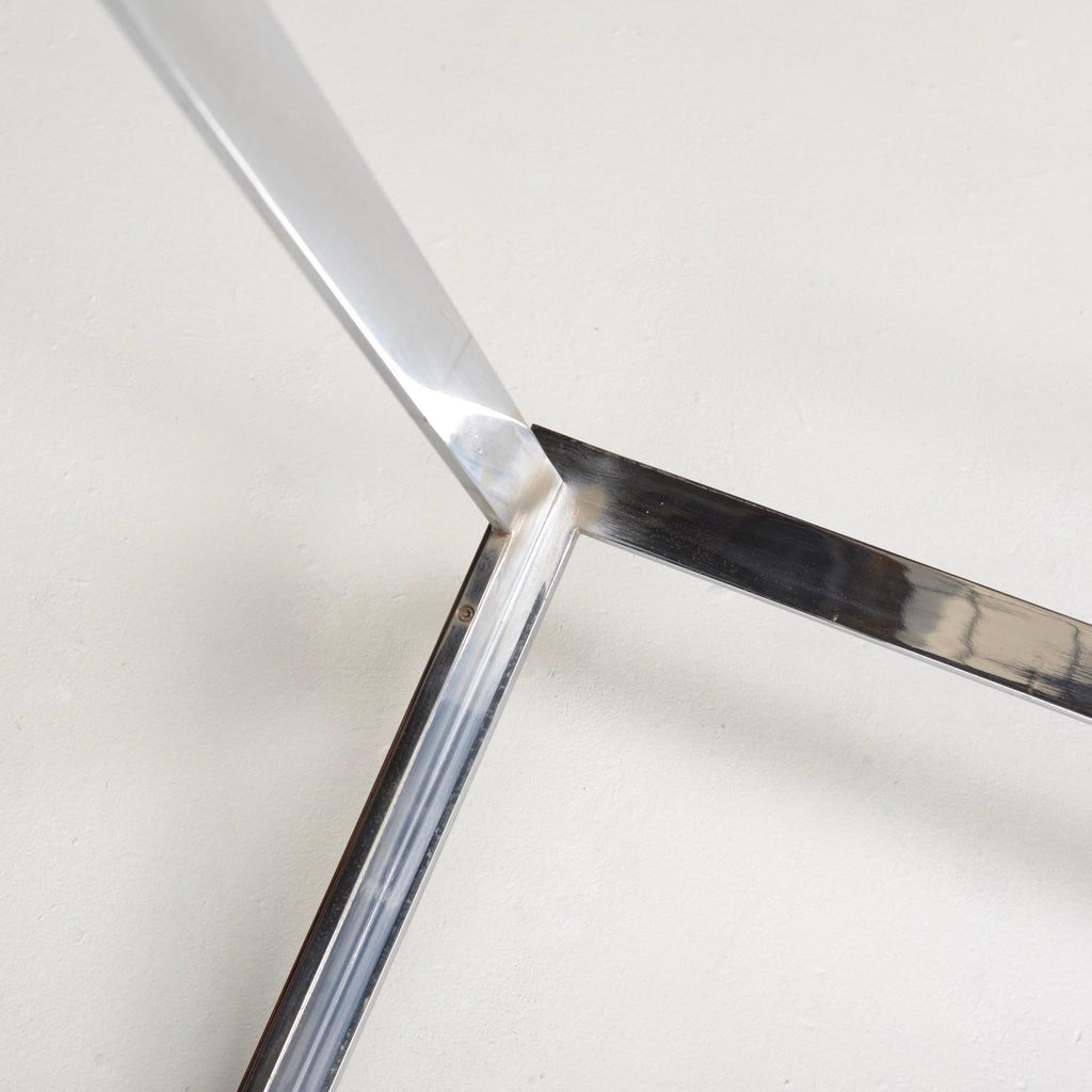 Mid-century chrome and glass coffee table detail 9