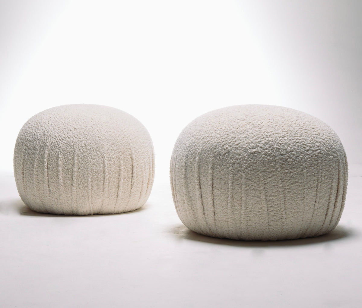 Large sculptural boucle pouf detail 2