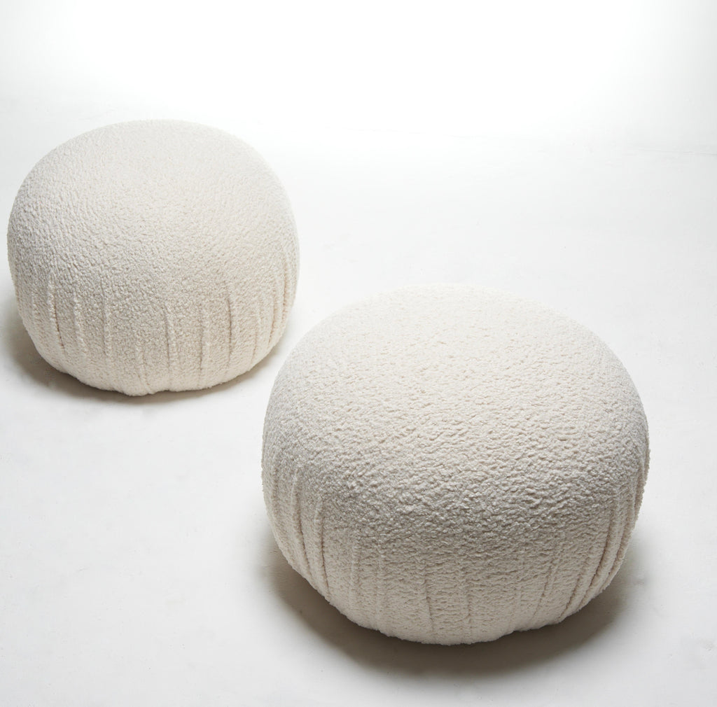 Large sculptural boucle pouf detail 3