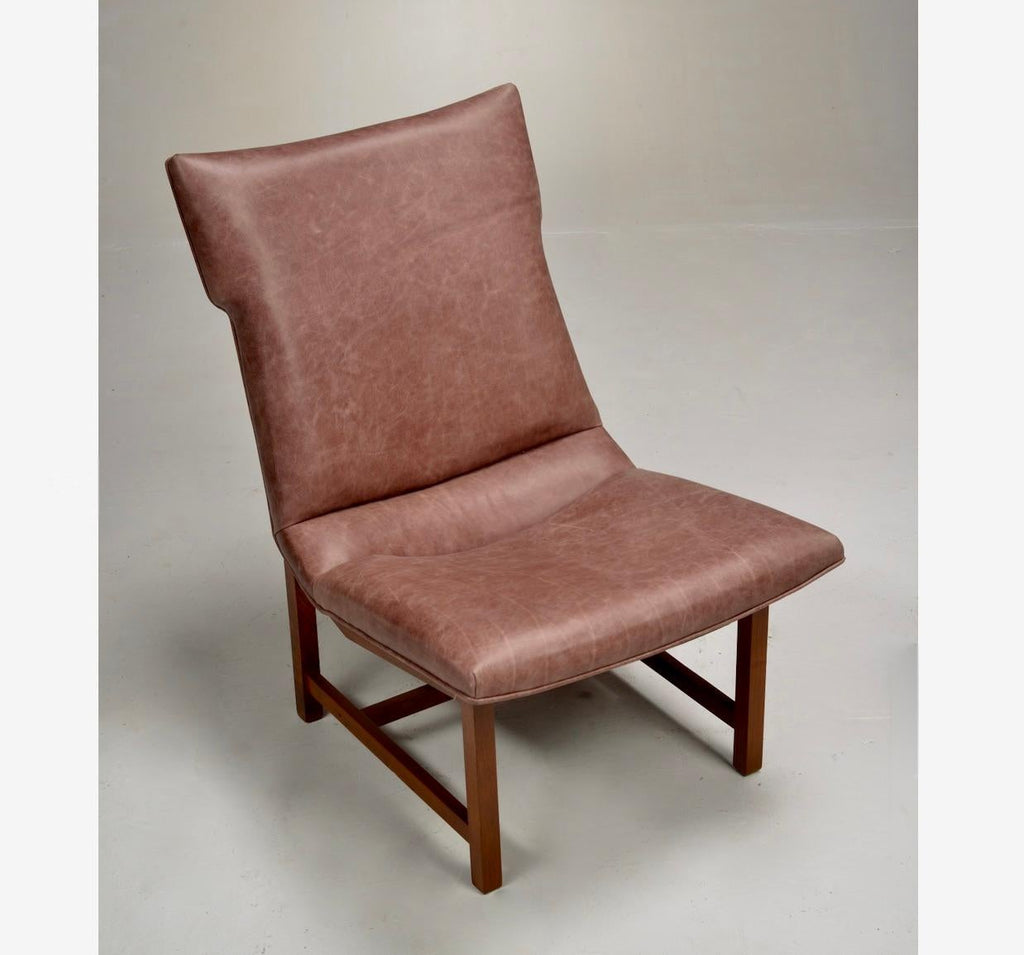 American Modernist leather and walnut lounge chair, circa 1960s - view 11