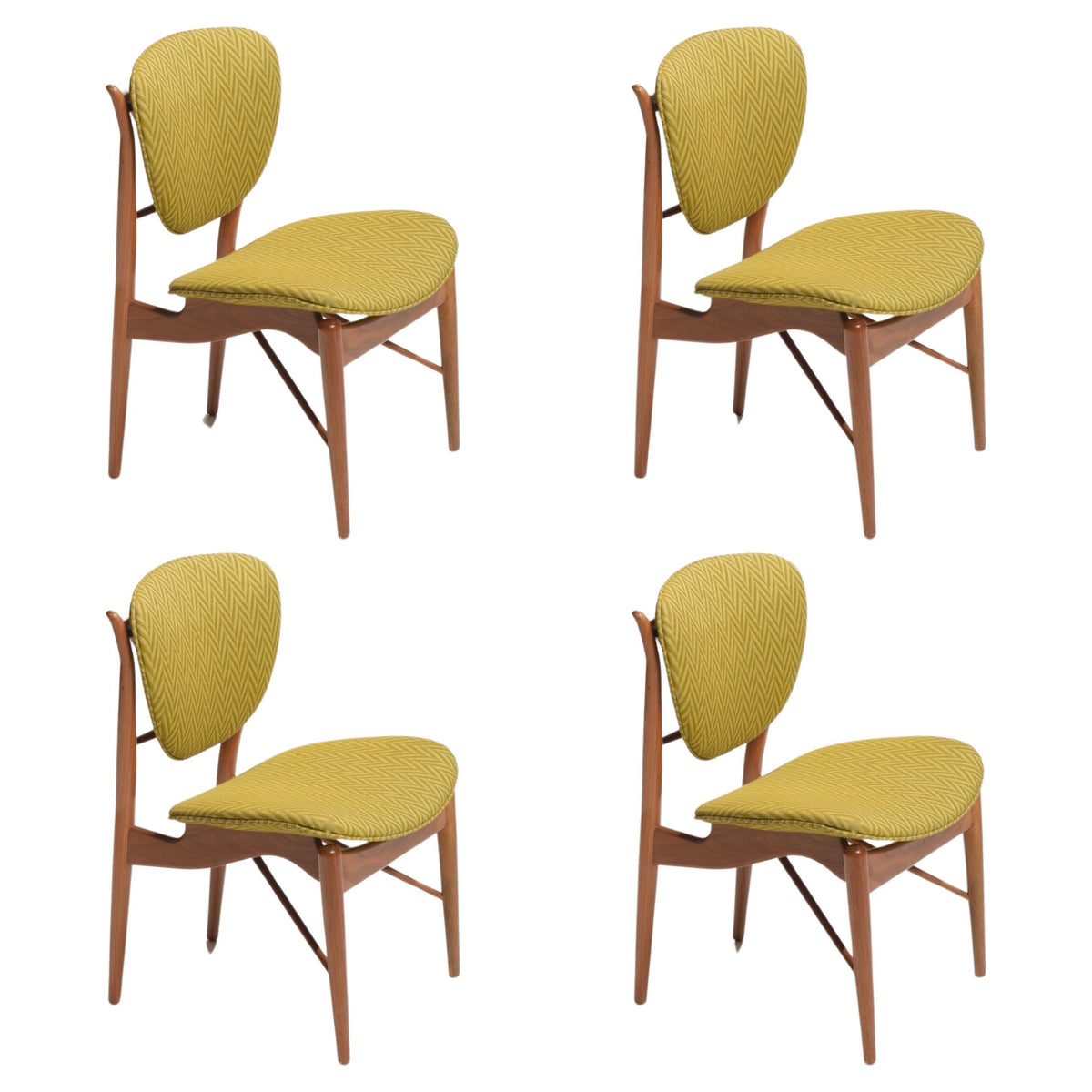 Finn Juhl Model 51 walnut dining chairs for Baker Furniture