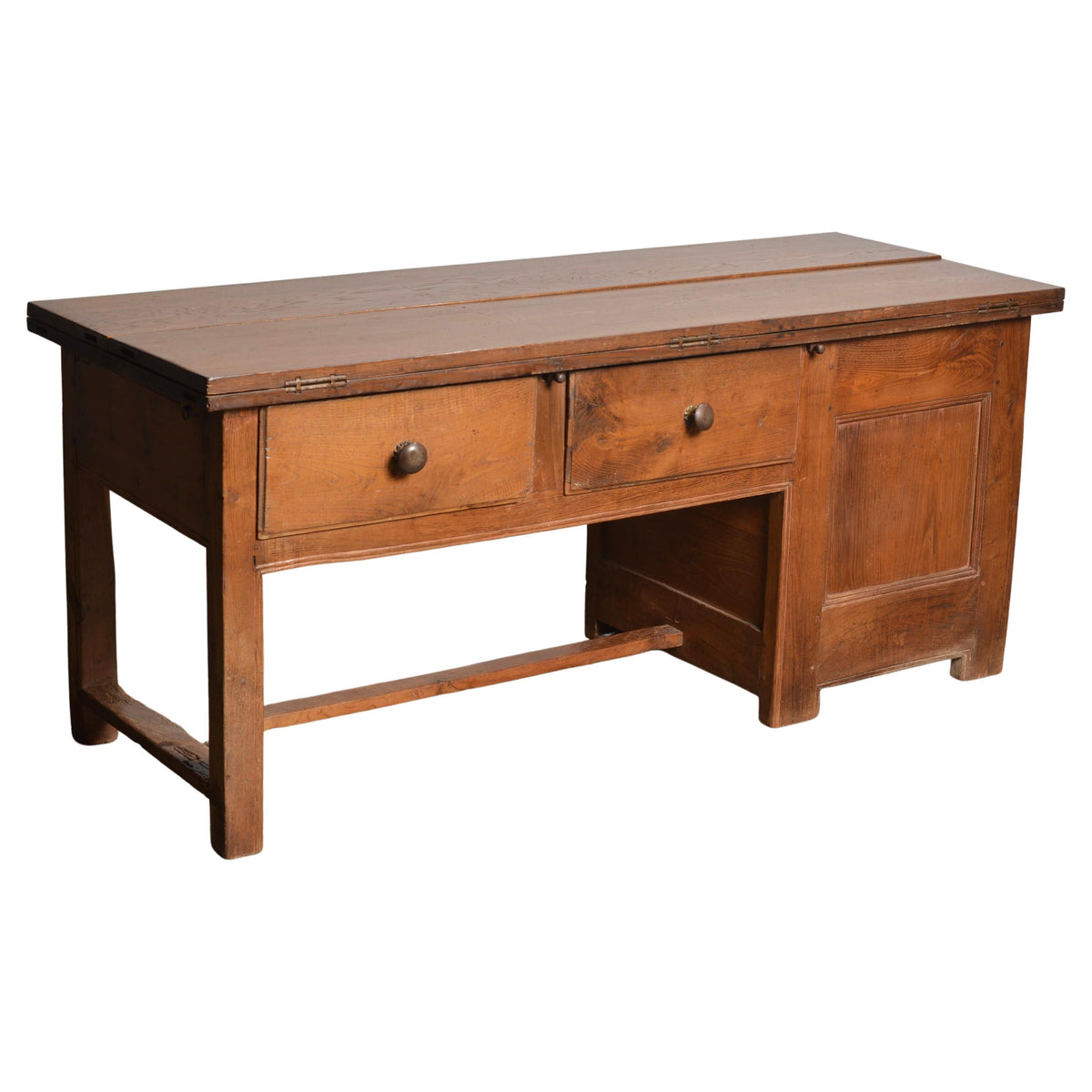 Swedish walnut folding kitchen work and farm table by Erik Bolin, 1870