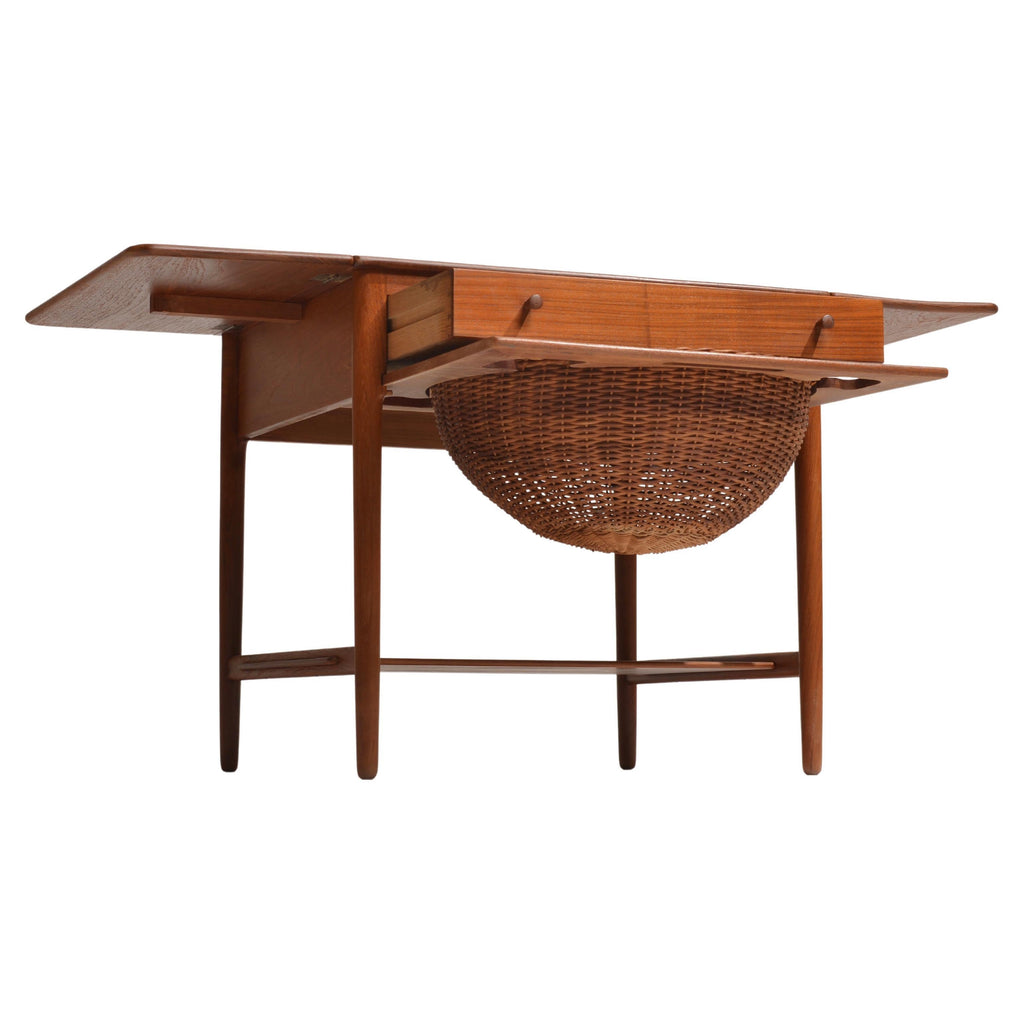 Hans J. Wegner Model AT-33 teak and oak sewing table for Andreas Tuck