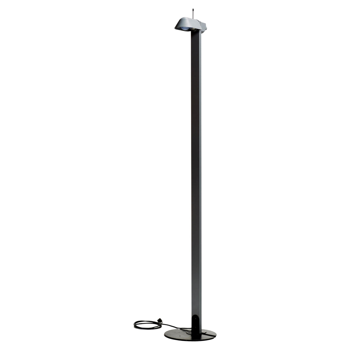 Ron Rezek adjustable gray and black metal floor lamp, 1980s