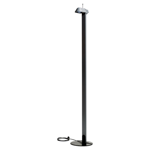 Ron Rezek adjustable gray and black metal floor lamp, 1980s