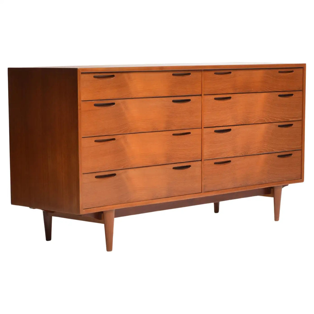 Ib Kofod-Larsen Long 8-Drawer Dresser in Teak for J. Clausen & Son