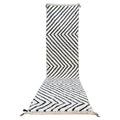 Moroccan Beni Ourain black and white striped wool runner