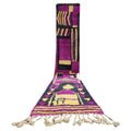 Moroccan Boujaad wool runner rug in purple and black geometric pattern