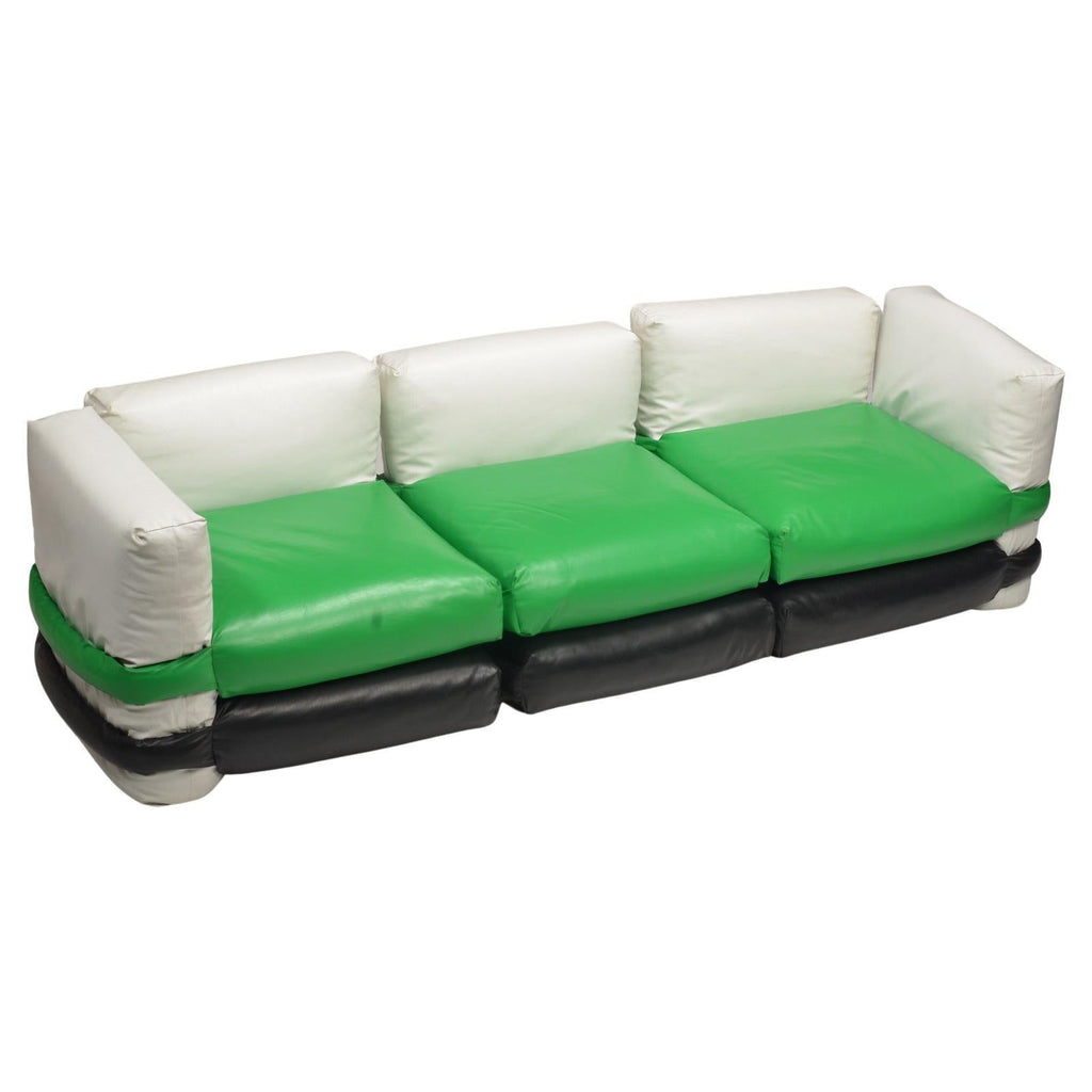 Muller Van Severen x KASSL Editions rare green black and white Pillow Sofa, 2020
