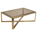 Romeo Rega Italian chrome brass and smoked glass coffee table, 1978 - view 1