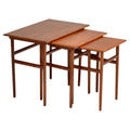 Danish Mid-Century Modern Nesting Teak Tables, Set of 3