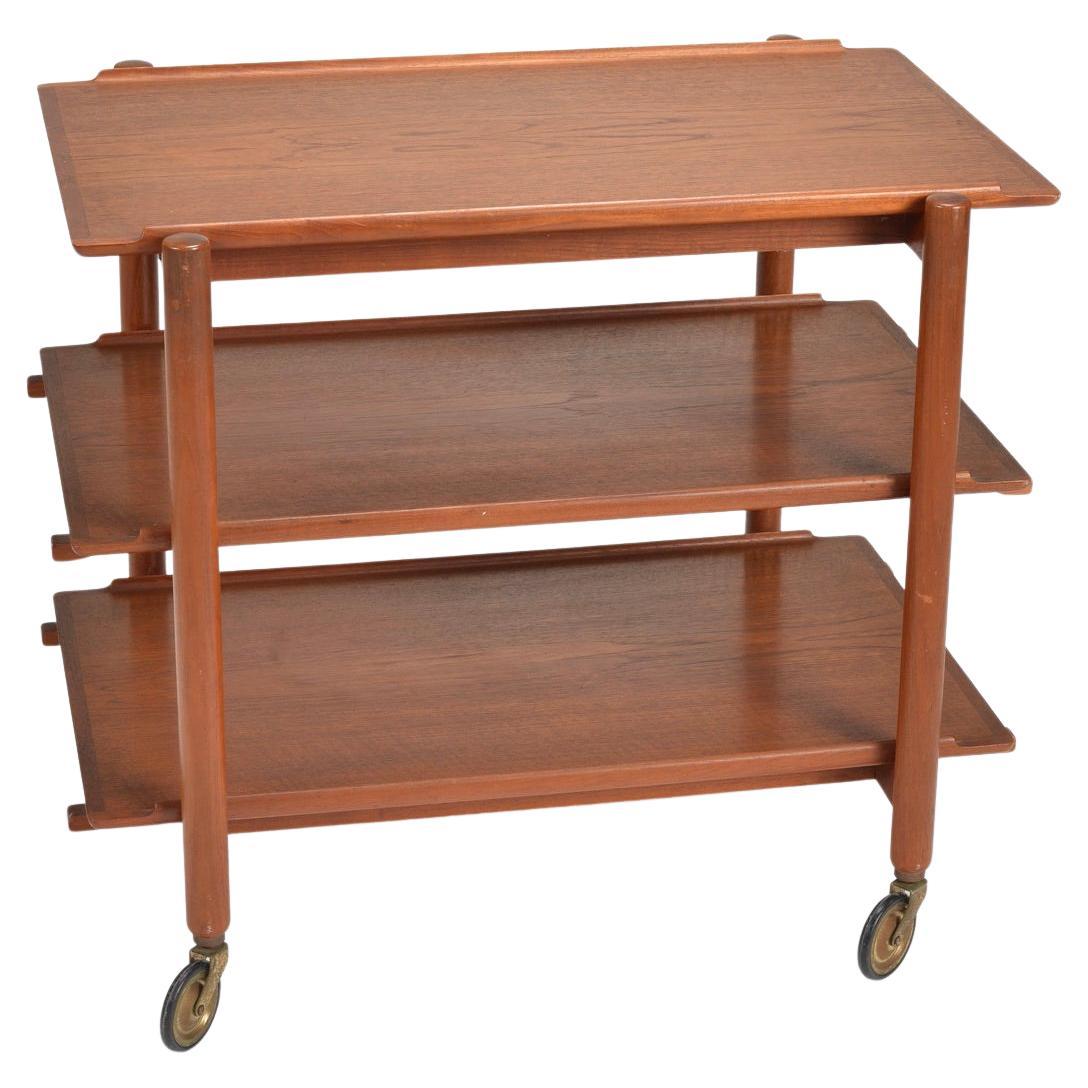 Poul Hundevad Danish teak extendable bar cart circa 1960 - view 1