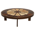 Roger Capron oval Garrigue segmental botanical tile coffee table, circa 1960 - view 1