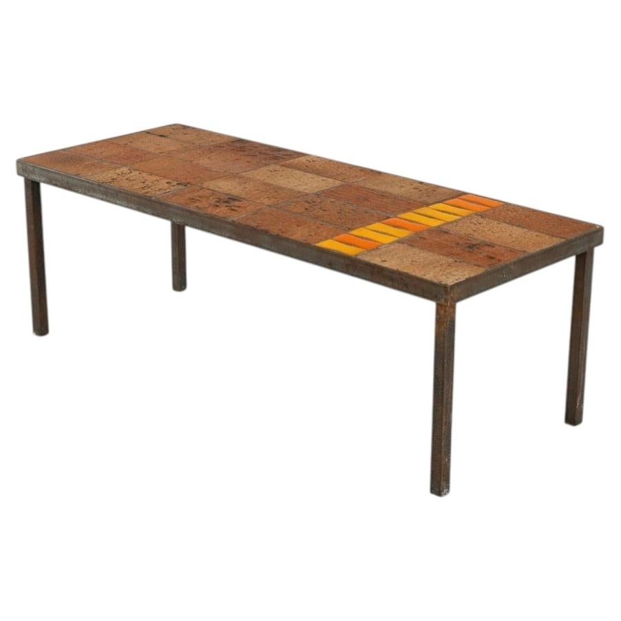 Roger Capron Garrigue ceramic and metal coffee table, France 1960