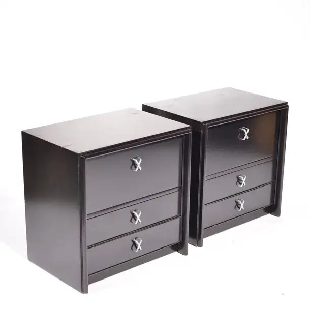 Paul Frankl Ebony Nightstands for John Stuart