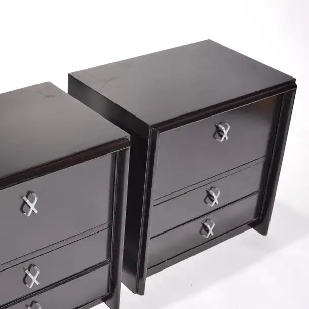 Paul Frankl Ebony Nightstands for John Stuart