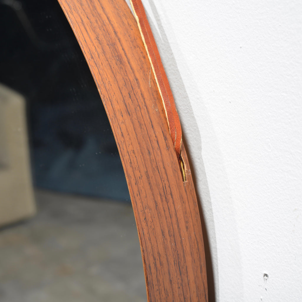 Rosewood and leather mirror by Uno and Osten Kristiansson for Glas Mäster - image 9