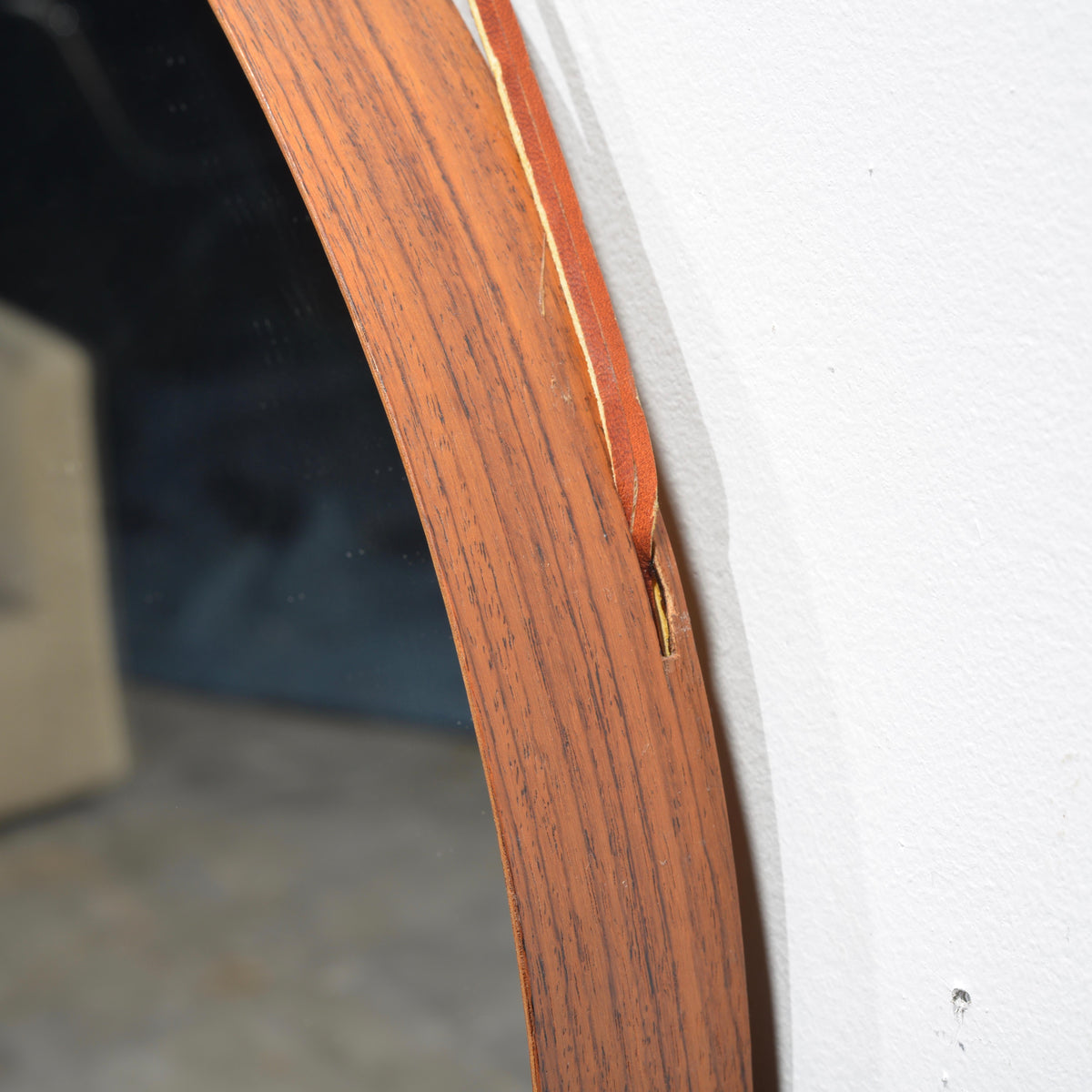 Rosewood and leather mirror by Uno and Osten Kristiansson for Glas Mäster - image 9