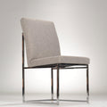 Milo Baughman style chrome dining chair detail 2