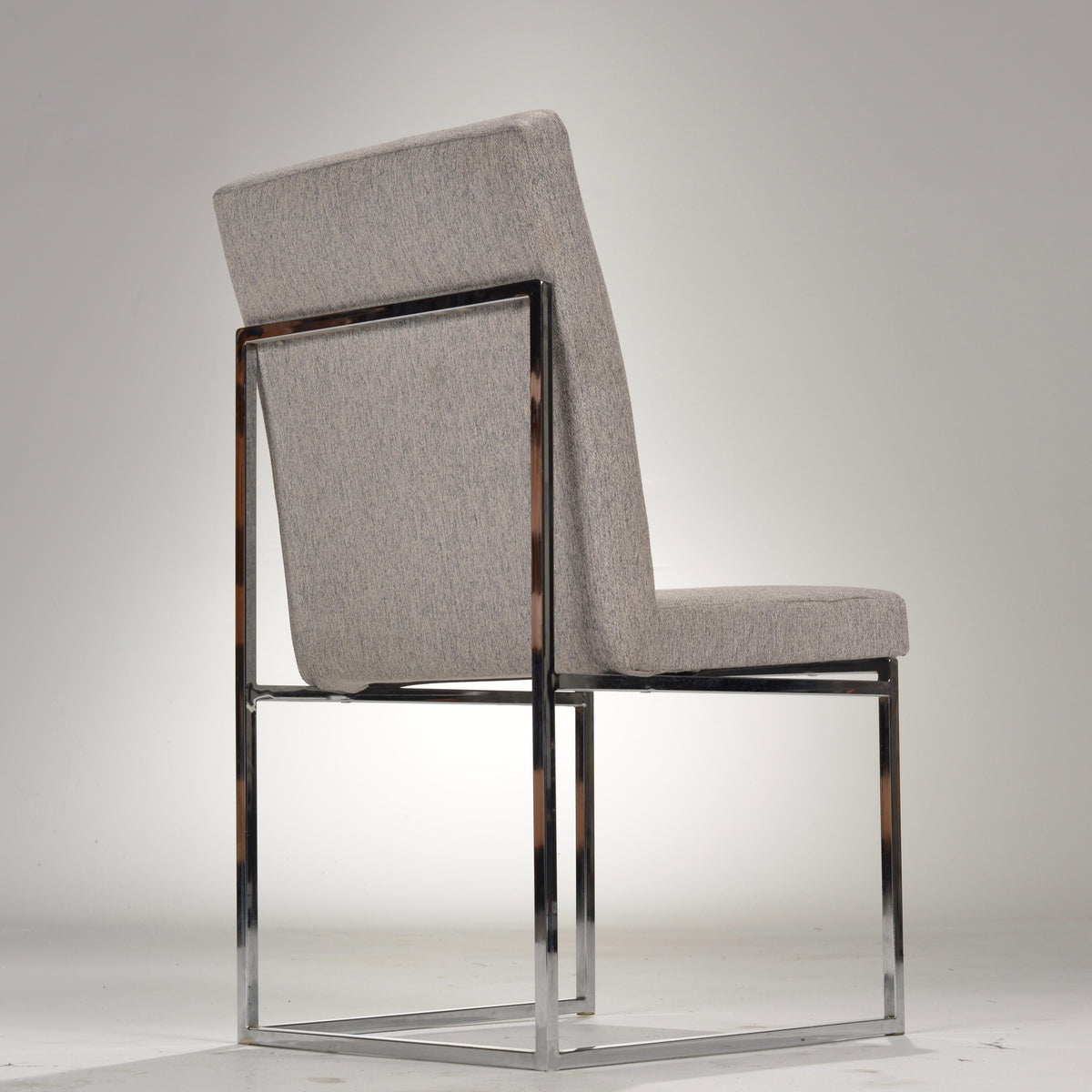 Milo Baughman style chrome dining chair detail 6