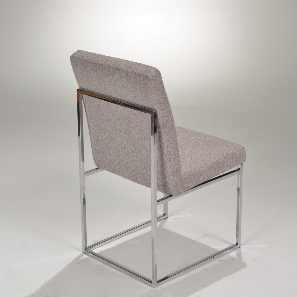 Milo Baughman style chrome dining chair detail 7