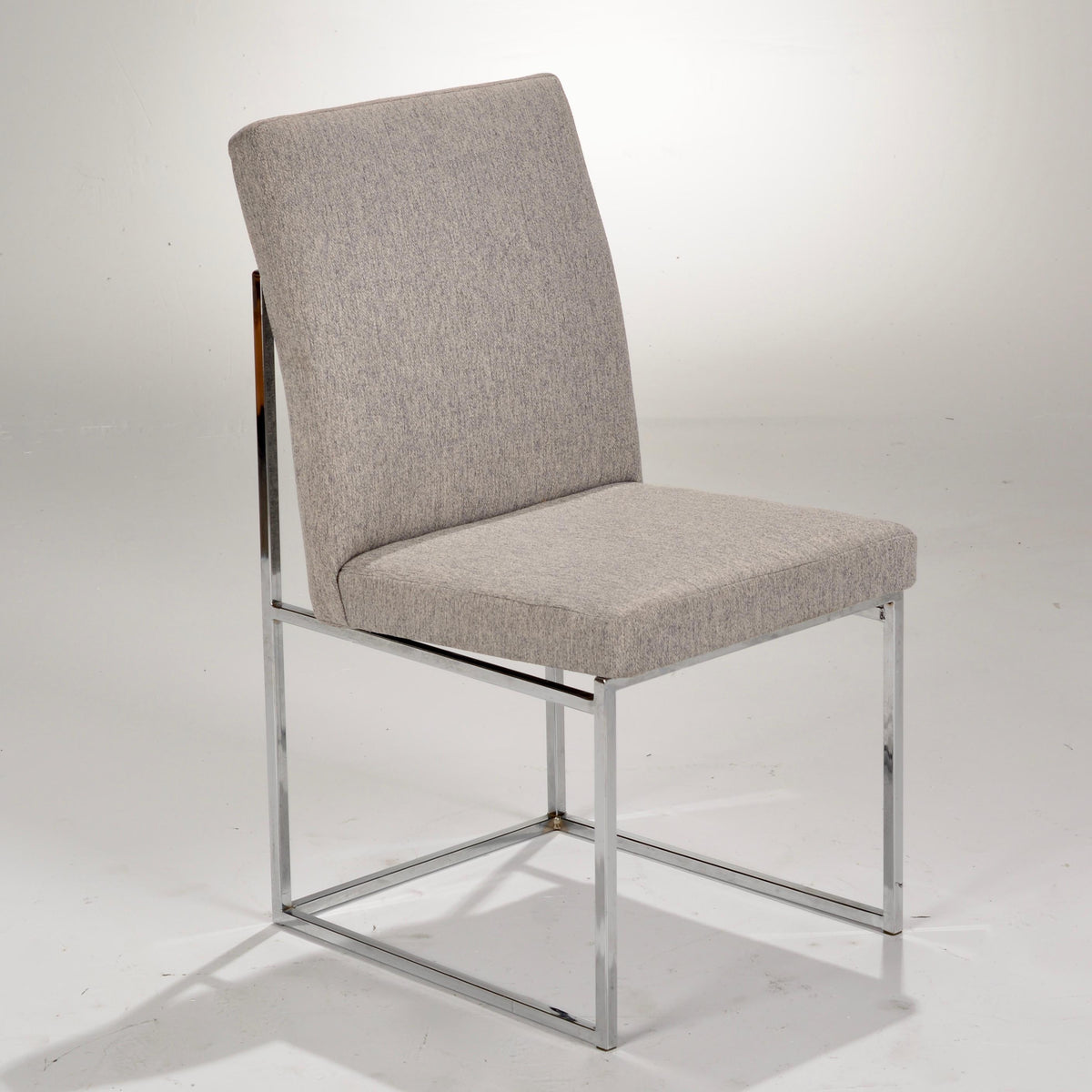 Milo Baughman style chrome dining chair detail 3