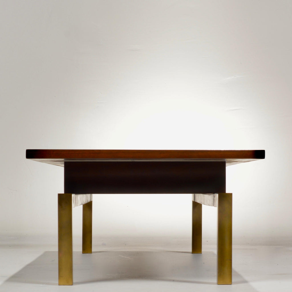 Monteverdi-Young walnut and art-glass mosaic cocktail table detail 10