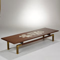 Monteverdi-Young walnut and art-glass mosaic cocktail table detail 2