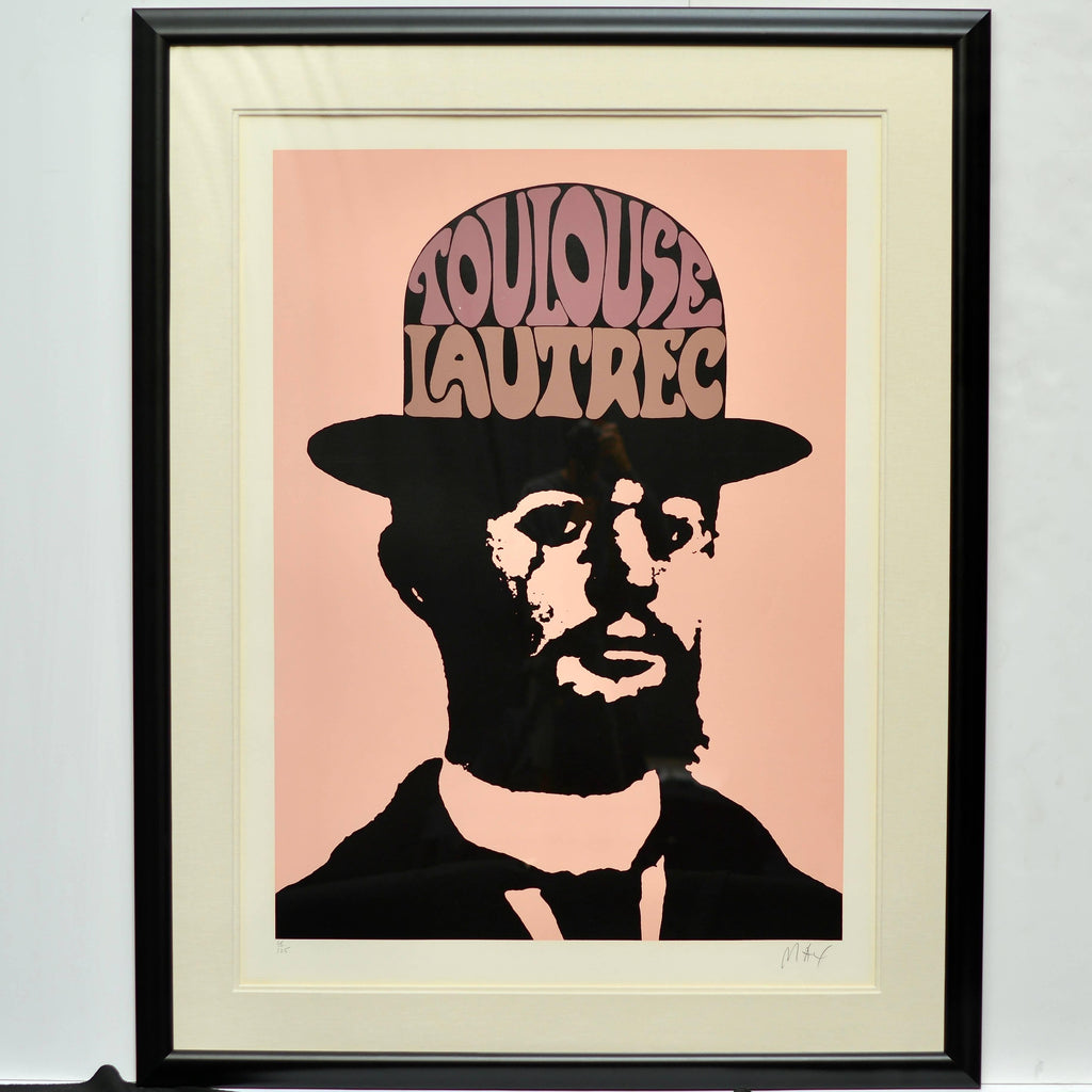 Peter Max Large Toulouse Lautrec in Peach Pink, signed and framed - image 2