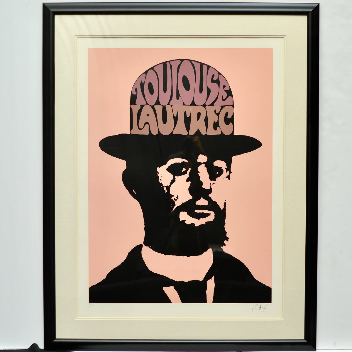 Peter Max Large Toulouse Lautrec in Peach Pink, signed and framed - image 2