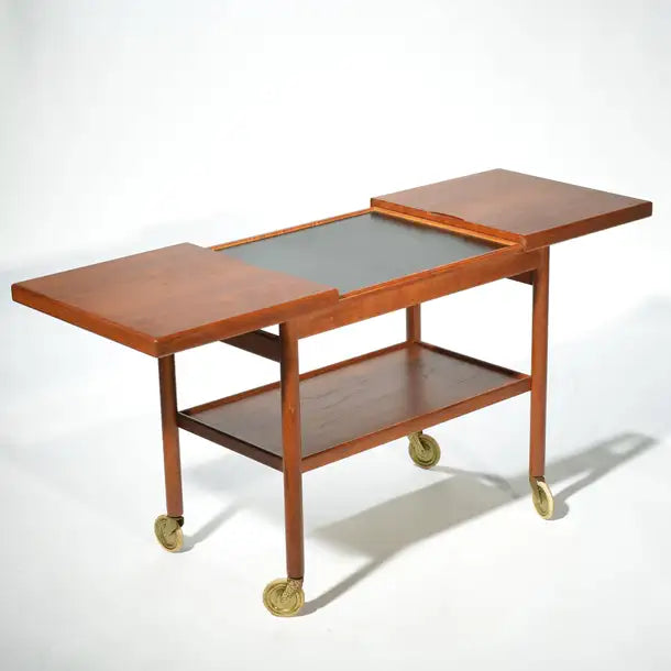 Danish Teak Bar Trolly with Expandable Top