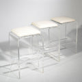 Lucite swivel bar stool in the style of Charles Hollis Jones detail 2