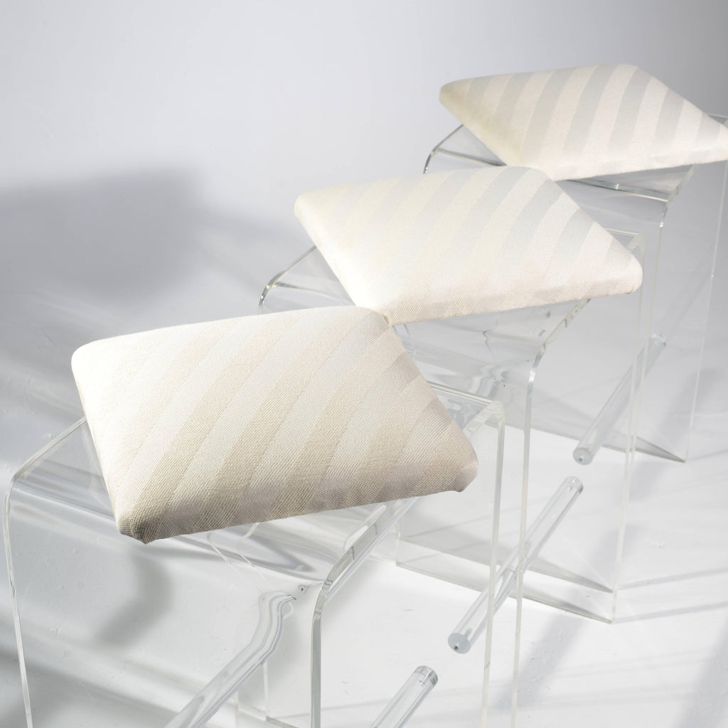 Lucite swivel bar stool in the style of Charles Hollis Jones detail 5