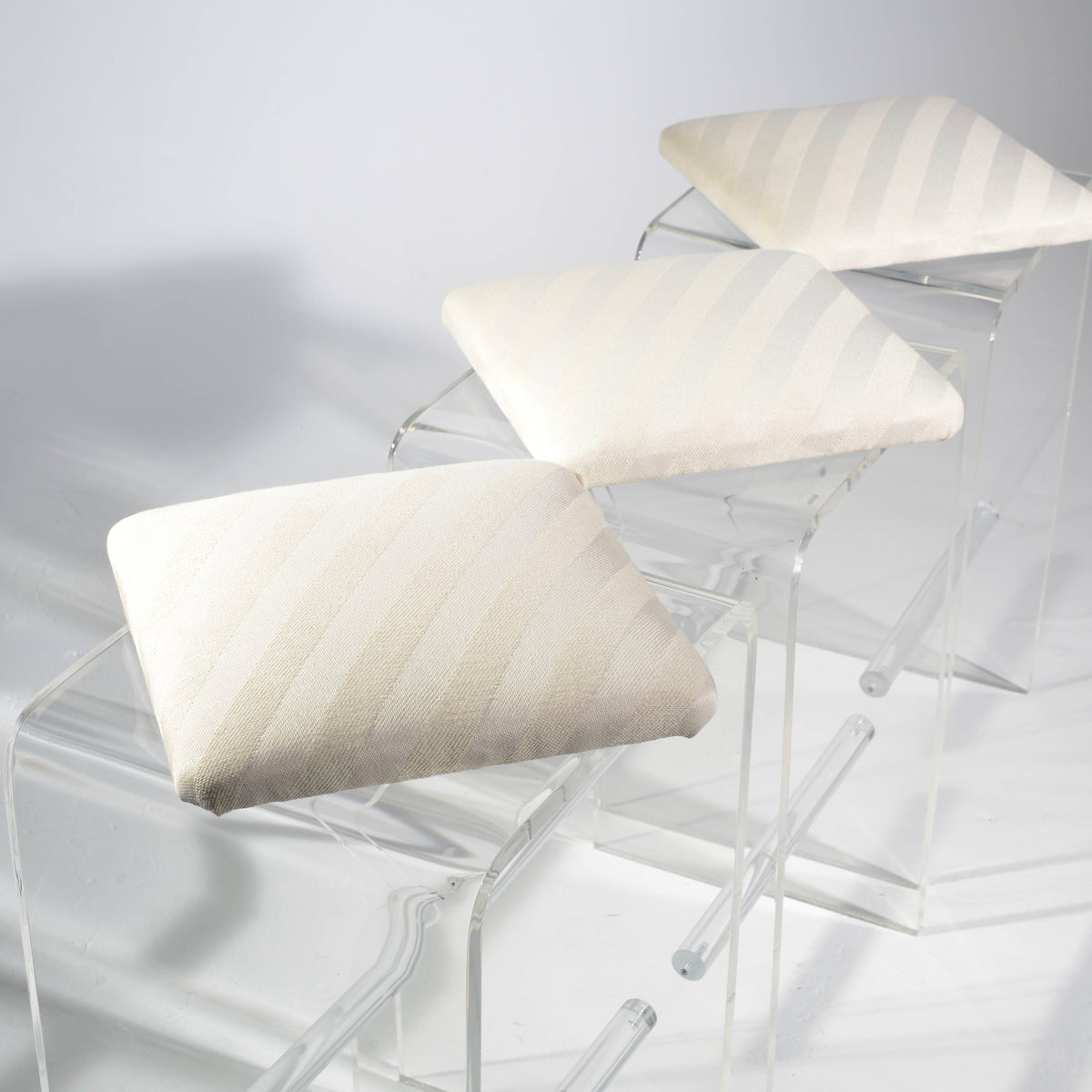 Lucite swivel bar stool in the style of Charles Hollis Jones detail 5