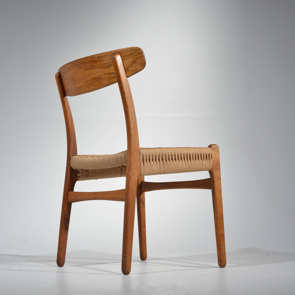 Hans Wegner CH23 oak and cord dining chair detail 5