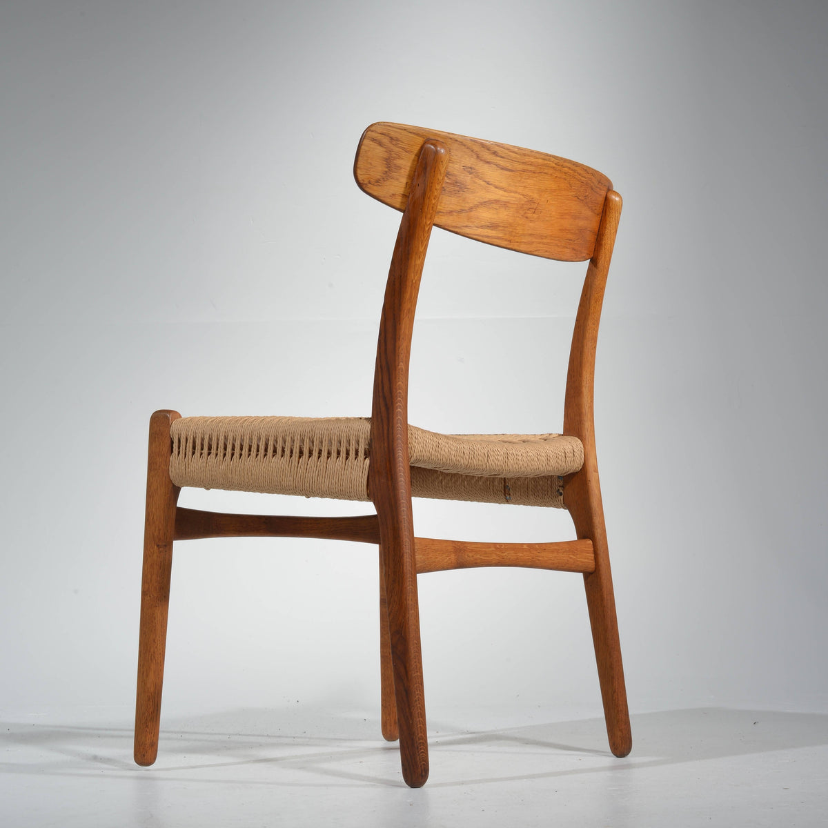 Hans Wegner CH23 oak and cord dining chair detail 6