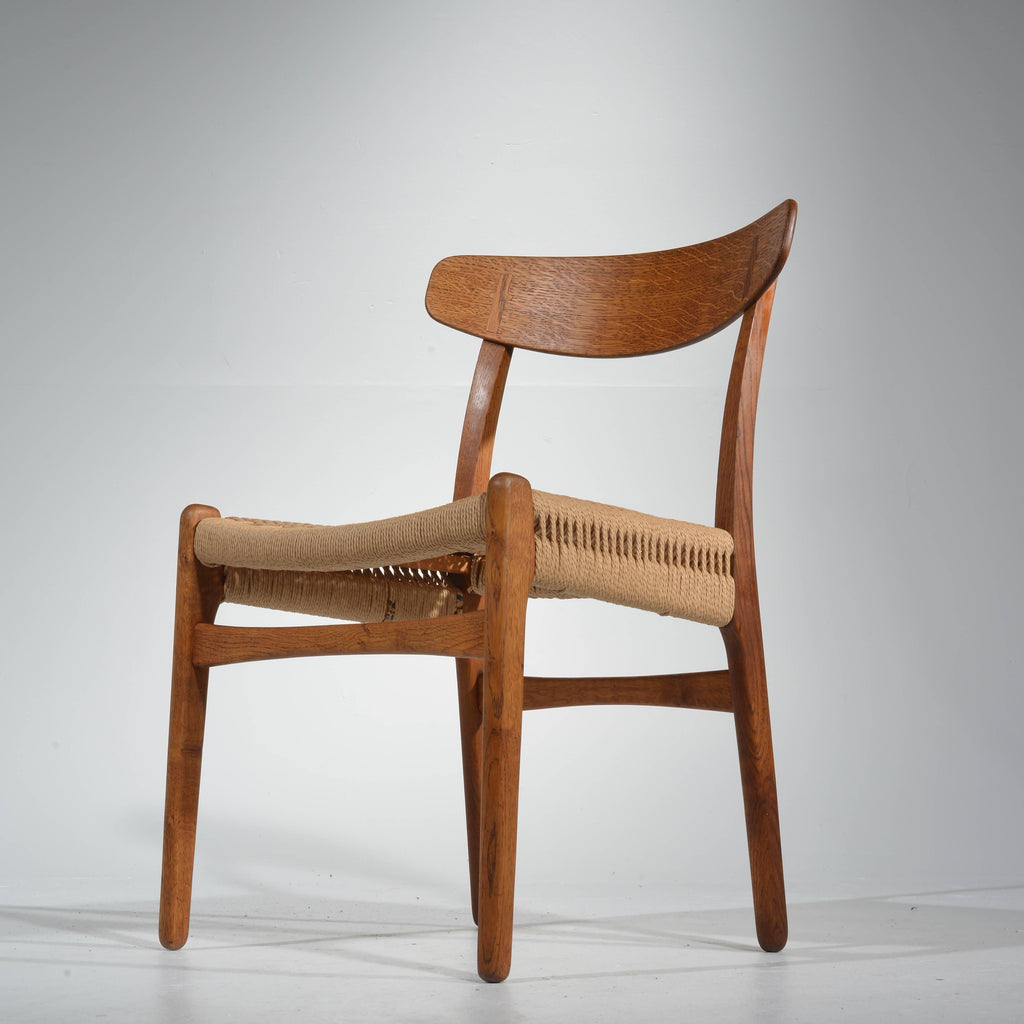 Hans Wegner CH23 oak and cord dining chair detail 7