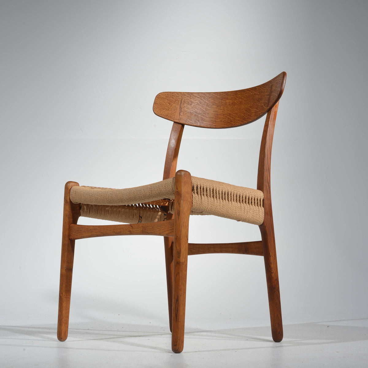 Hans Wegner CH23 oak and cord dining chair detail 7