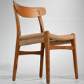 Hans Wegner CH23 oak and cord dining chair detail 2