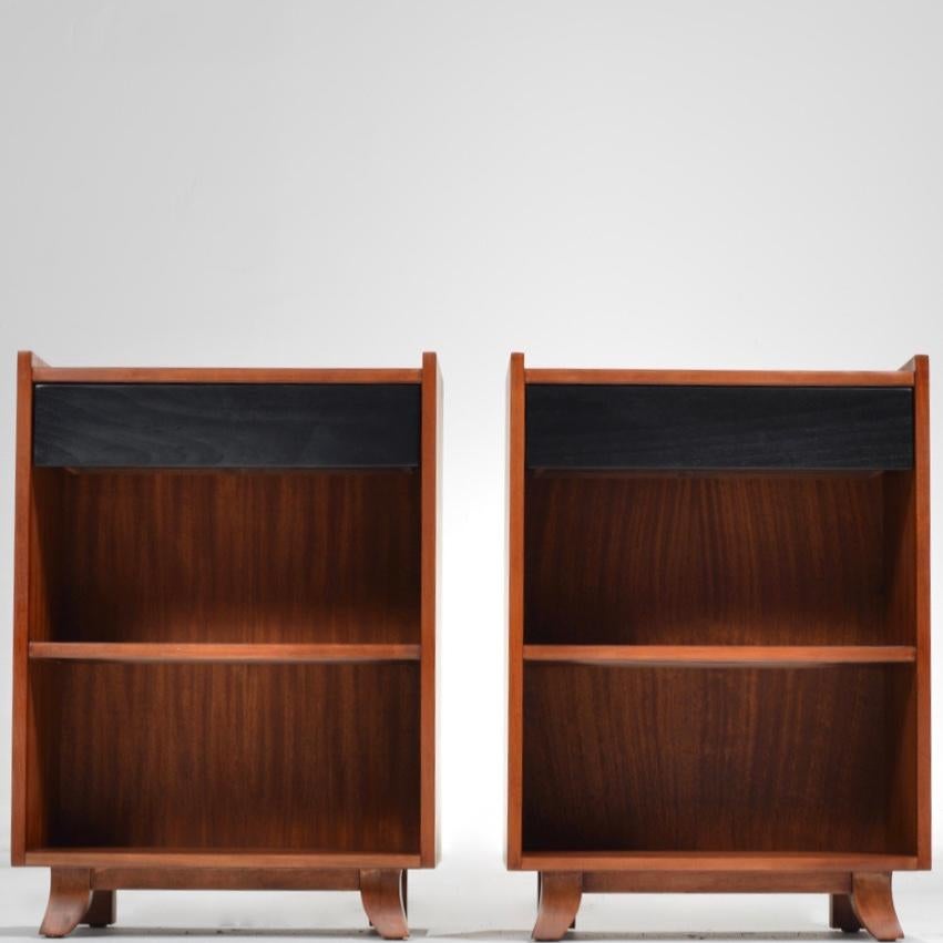 Gilbert Rohde Herman Miller walnut nightstand detail 2