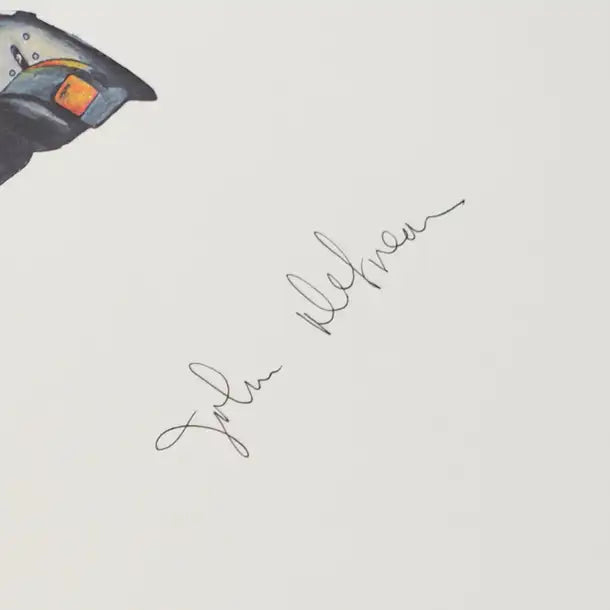 Original Kelly Telfer DeLorean Lithograph, Autographed by John DeLorean