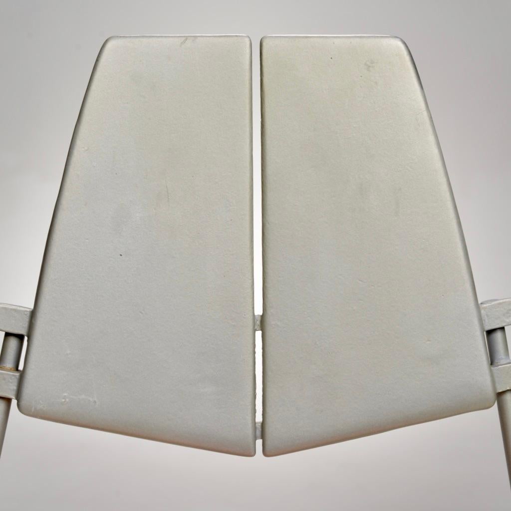 Robert Josten cast aluminum and wood bar stool detail 7