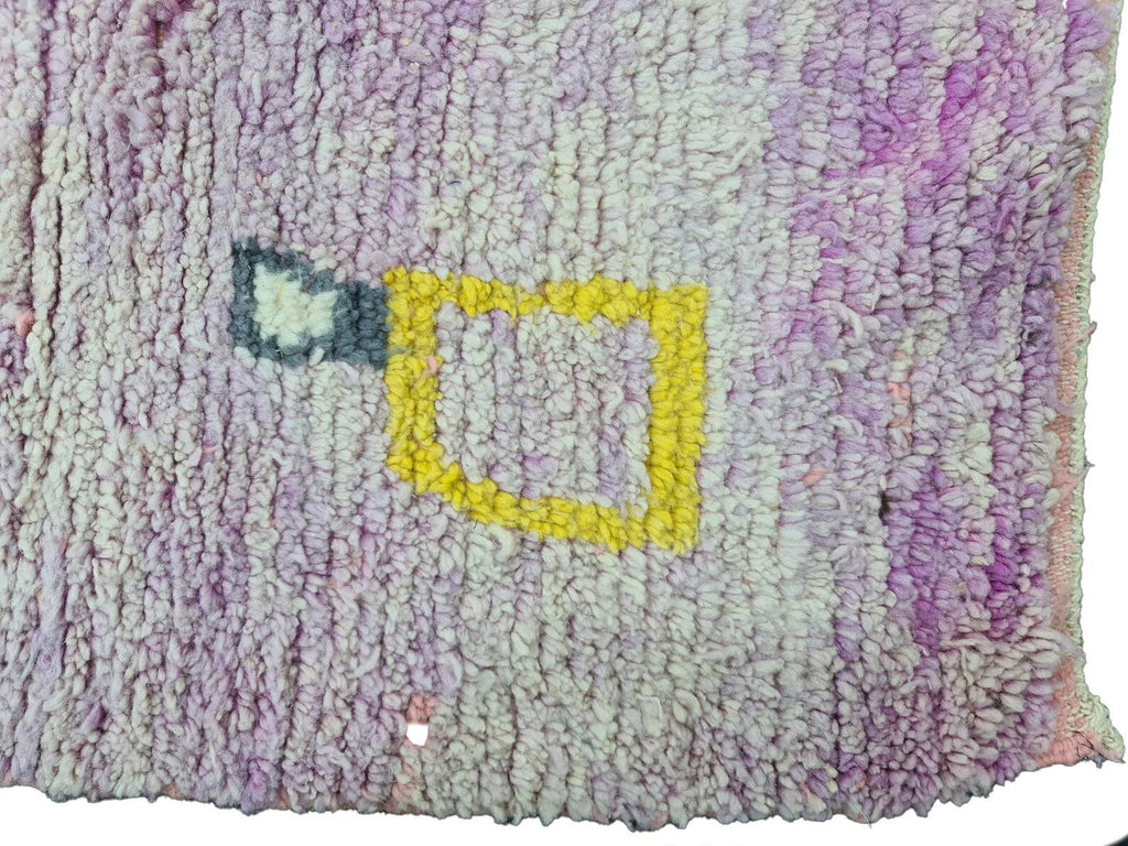 Moroccan Boujaad soft purple geometric wool rug detail 4