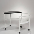Italian Postmodern round rolling writing desk detail 4